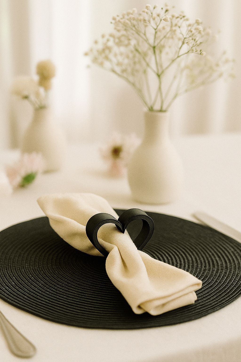 Rond de serviette cœur