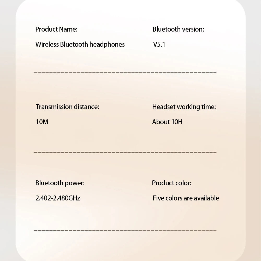 Casque audio Bluetooth sans fil P9 pour jeux et sports de plein air, avec micro et réduction du bruit.