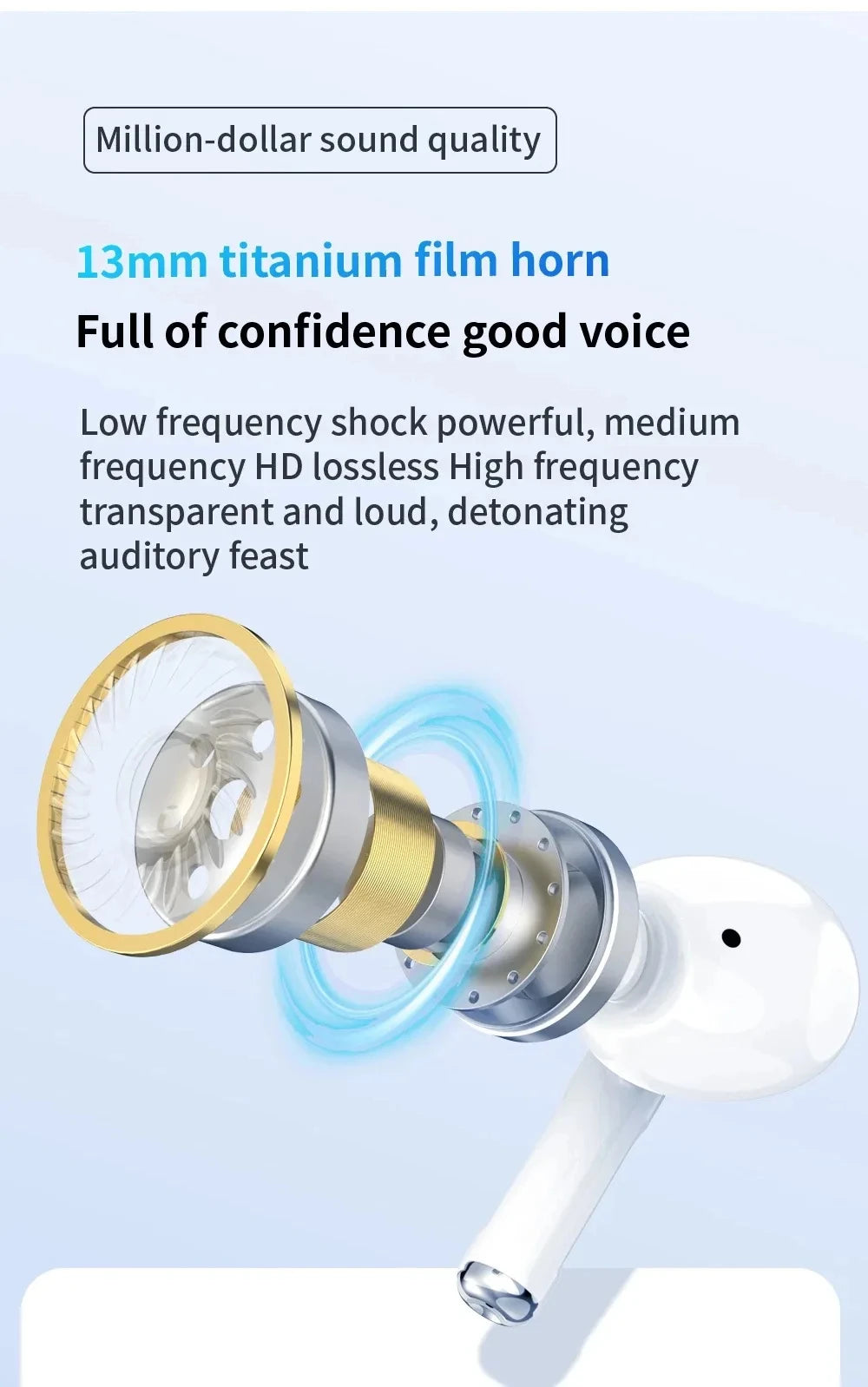 Écouteurs Bluetooth sans fil de marque Tideboom Pro 5 TWS Max, écouteurs intra-auriculaires de sport, casque antibruit pour iPhone et Android.