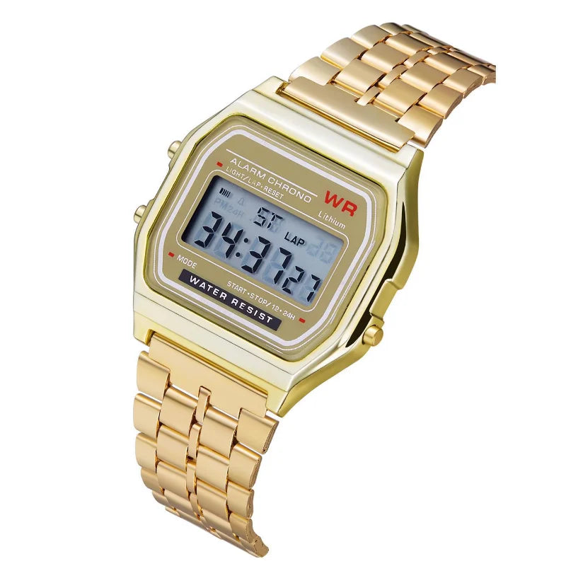 Montre Électronique F91W à Bracelet Acier – Unisexe, Sport & Business