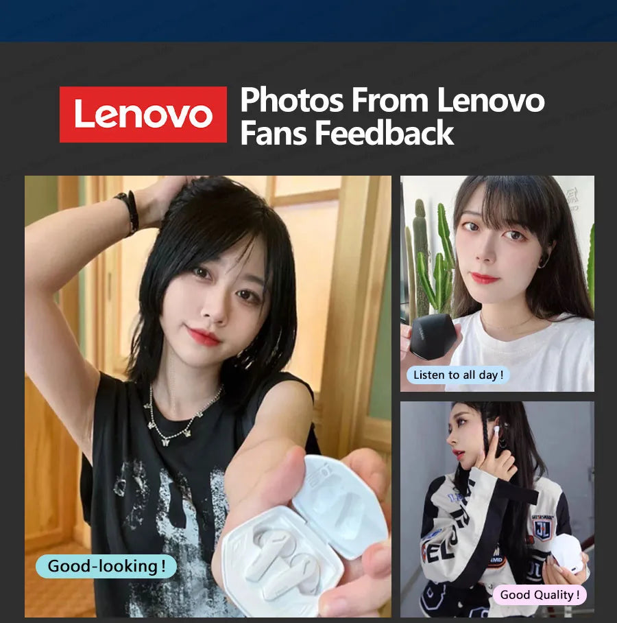 Écouteurs Sans Fil Lenovo GM2 Pro TWS – Bluetooth 5.3, avec Micro