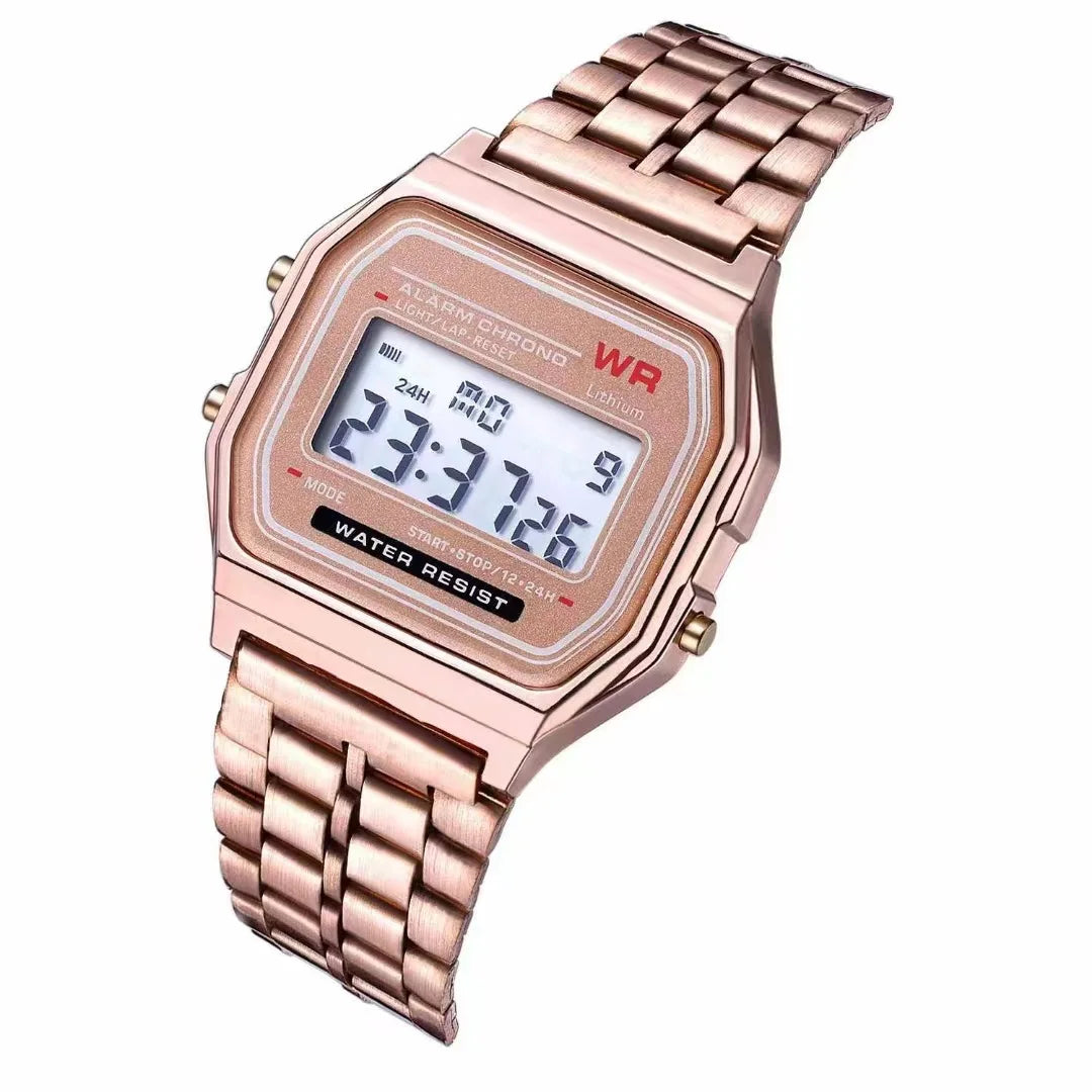 Montre Électronique F91W à Bracelet Acier – Unisexe, Sport & Business