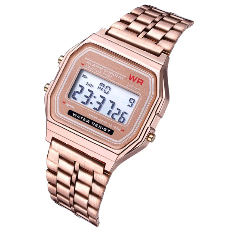 Montre Électronique F91W à Bracelet Acier – Unisexe, Sport & Business