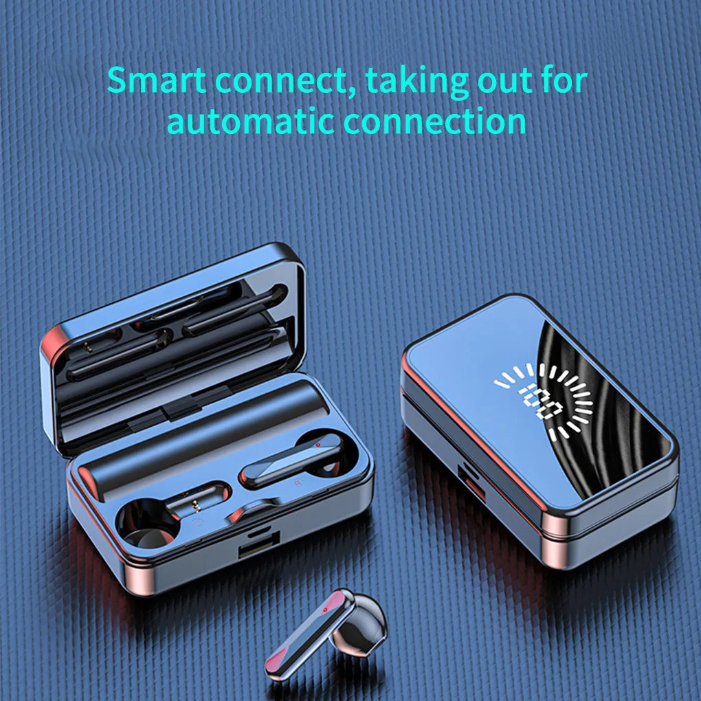 Écouteurs sans fil Bluetooth 5.2, grande autonomie, avec intégré la réduction du bruit.