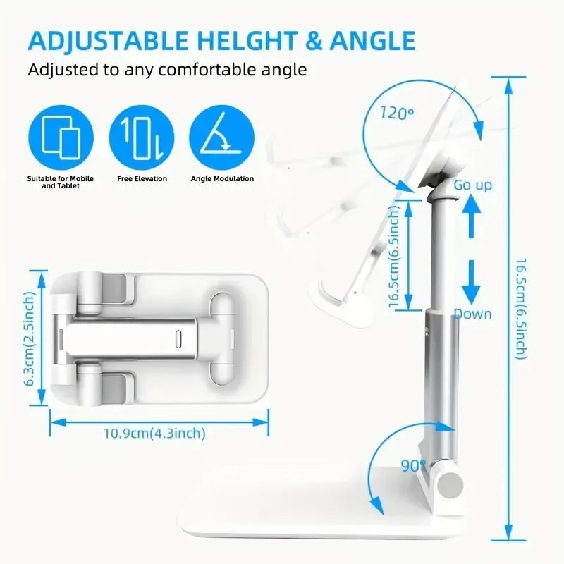 Support Téléphone & Tablette Pliable – Réglable & Flexible