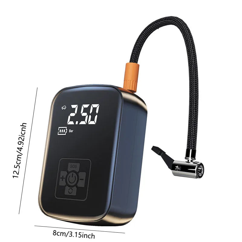 1 pièce – Compresseur d'air sans fil pour voiture Pompe électrique pour pneus – Gonfleur portable pour moto, vélo, bateau, voiture, ballons et objets gonflables