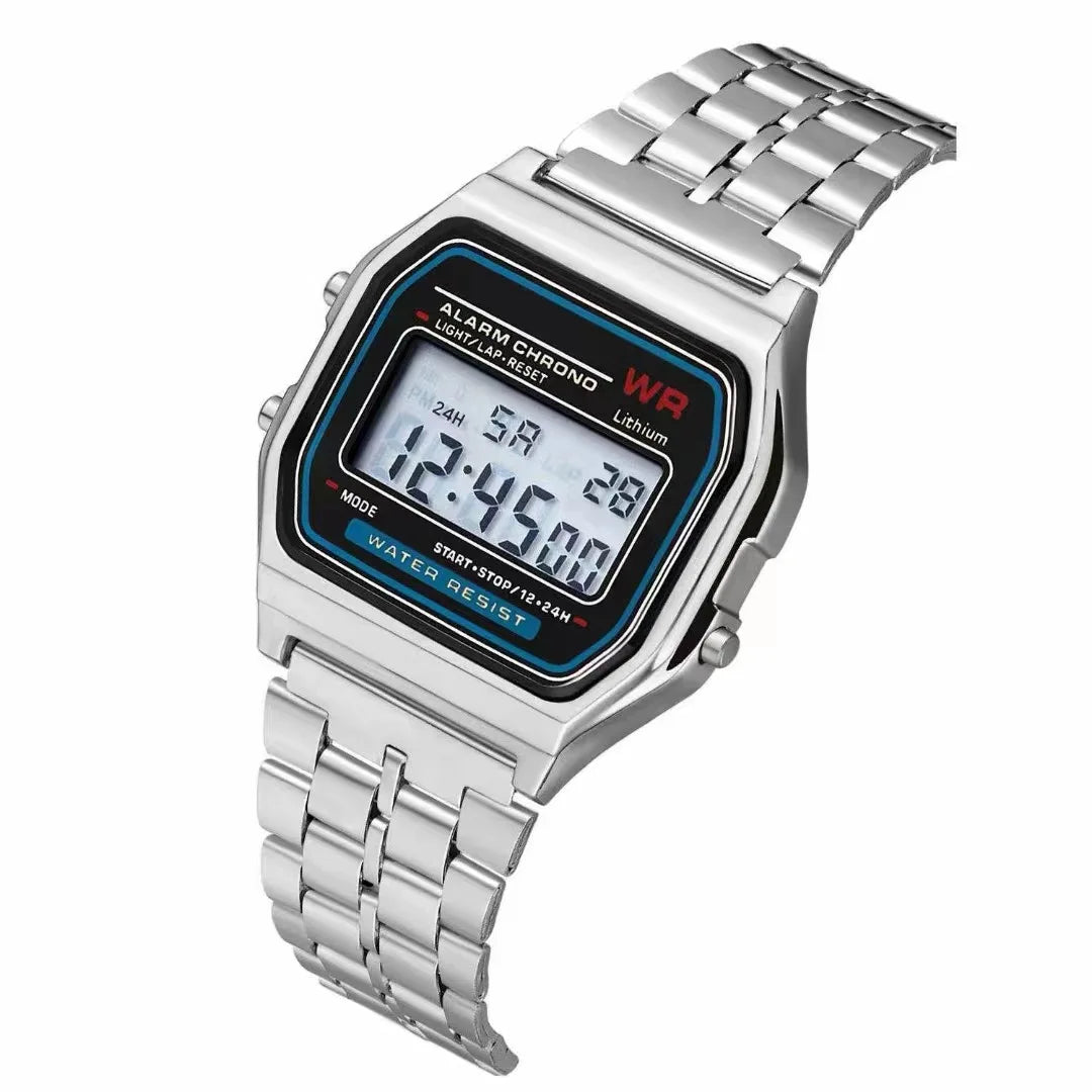 Montre Électronique F91W à Bracelet Acier – Unisexe, Sport & Business