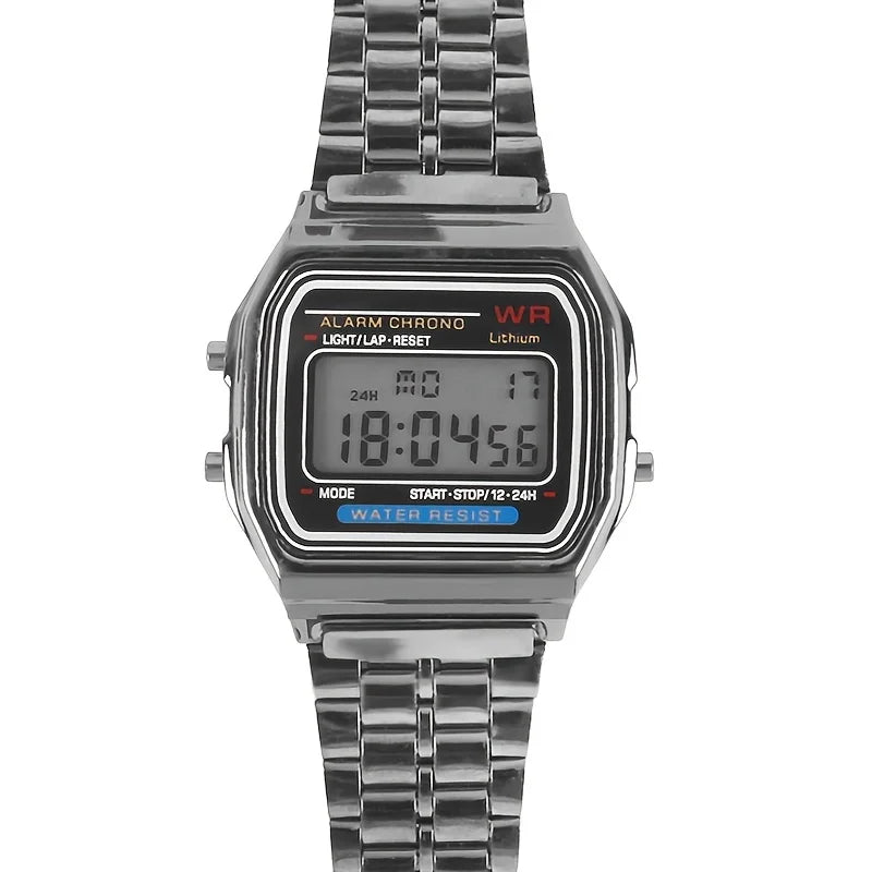 Montre Électronique F91W à Bracelet Acier – Unisexe, Sport & Business