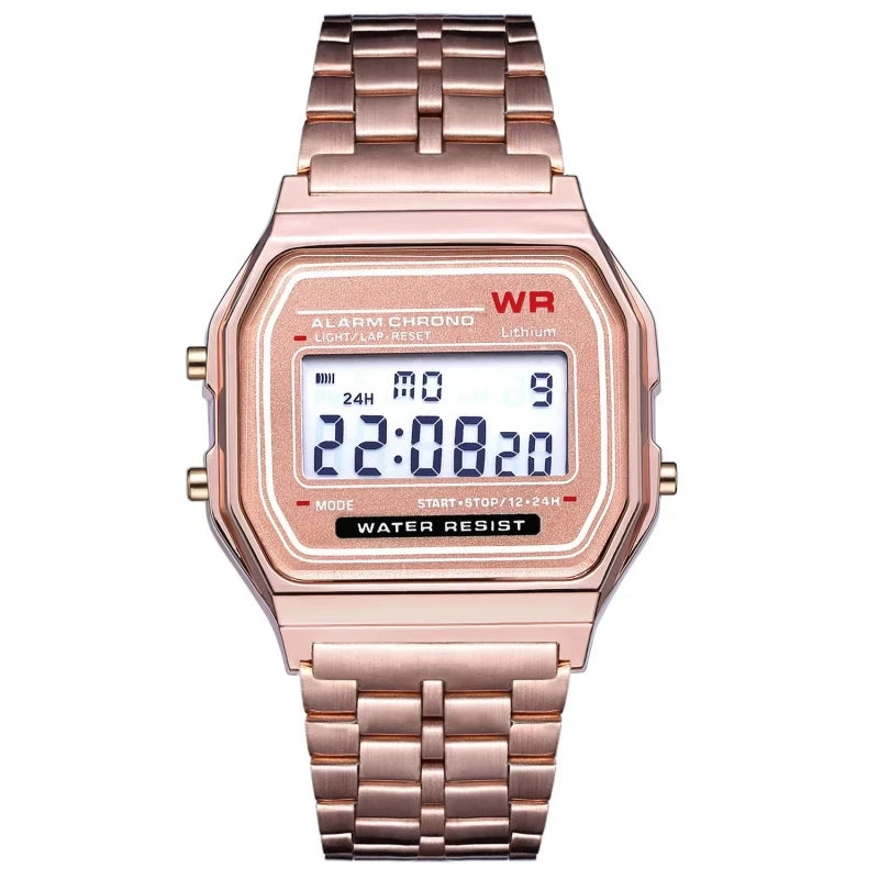 Montre Électronique F91W à Bracelet Acier – Unisexe, Sport & Business