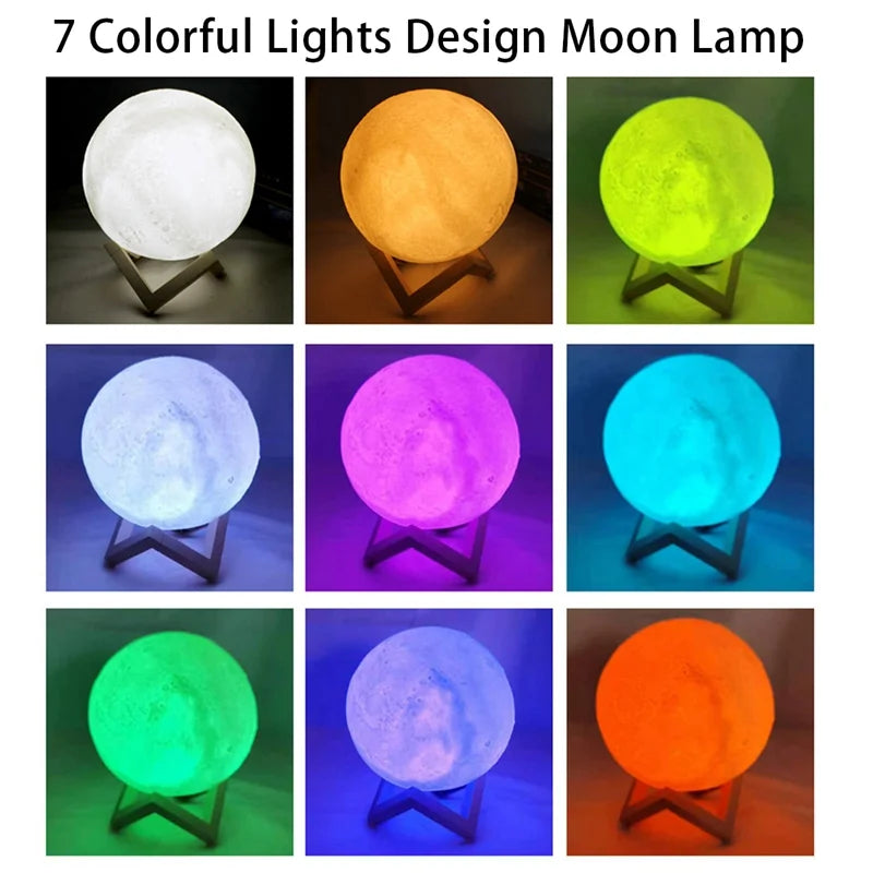 Lampe de lecture LED Moon Light Galaxy Light, veilleuse lunaire, cadeau d'anniversaire pour fille, garçon, enfant, décoration de chambre, éclairage intérieur