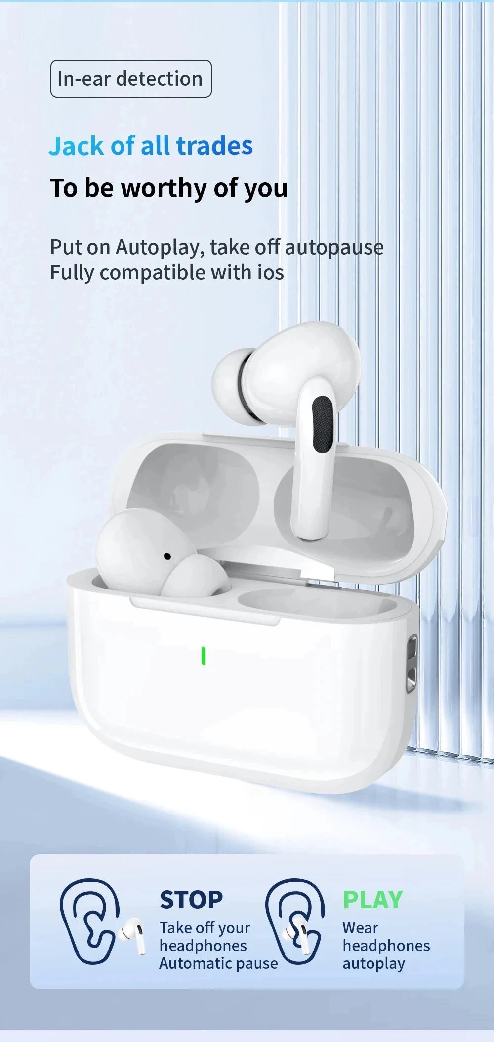 Écouteurs Bluetooth sans fil de marque Tideboom Pro 5 TWS Max, écouteurs intra-auriculaires de sport, casque antibruit pour iPhone et Android.