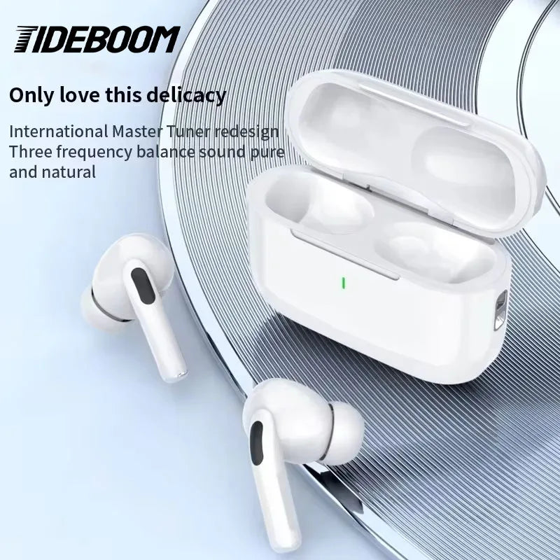 Écouteurs Bluetooth sans fil de marque Tideboom Pro 5 TWS Max, écouteurs intra-auriculaires de sport, casque antibruit pour iPhone et Android.