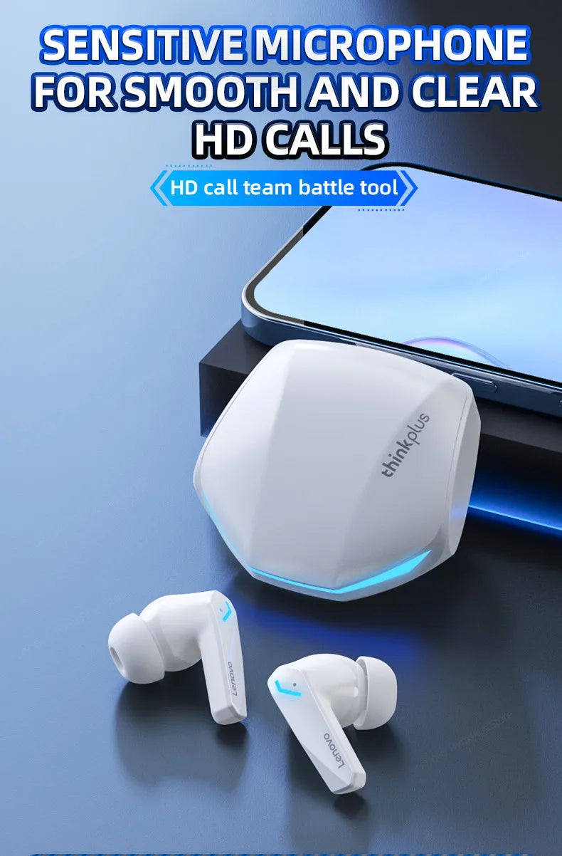 Écouteurs Sans Fil Lenovo GM2 Pro TWS – Bluetooth 5.3, avec Micro