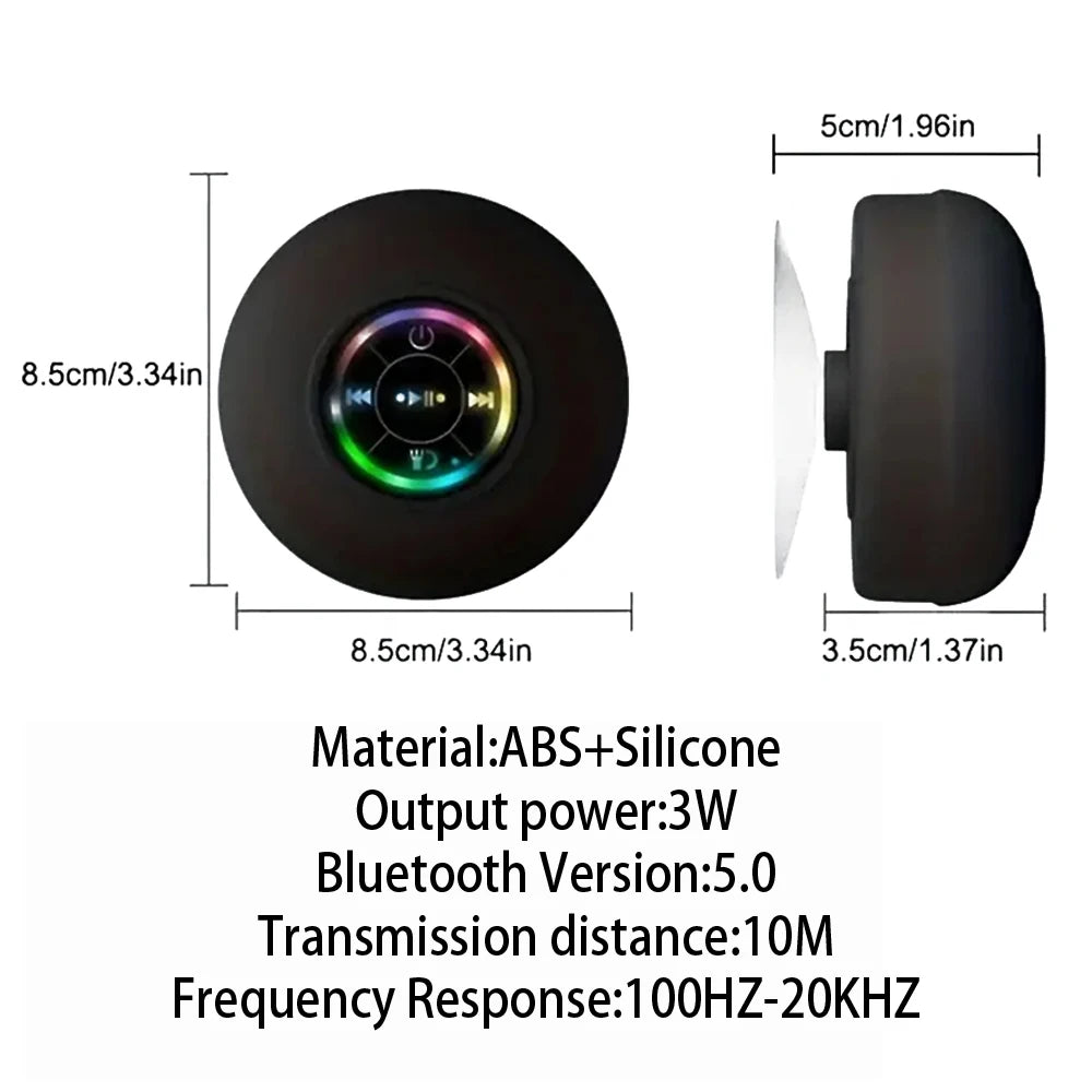 Enceinte Bluetooth Portable Sans Fil – Étanche IPX4 avec Ventouse XXL & LED