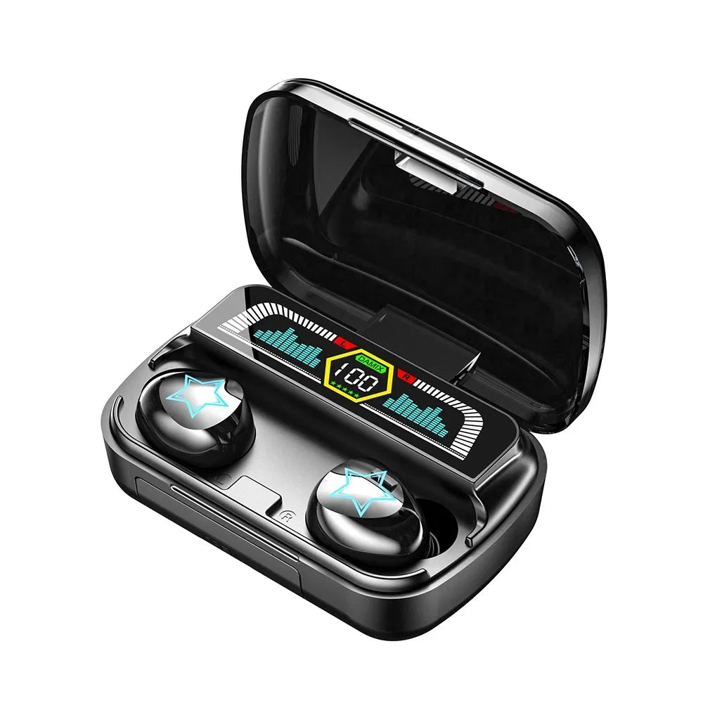 Écouteurs sans fil Bluetooth 5.2, grande autonomie, avec intégré la réduction du bruit.