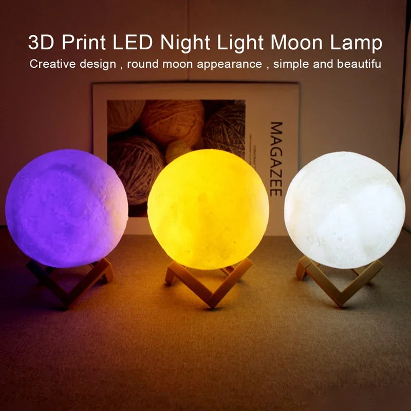 Lampe de lecture LED Moon Light Galaxy Light, veilleuse lunaire, cadeau d'anniversaire pour fille, garçon, enfant, décoration de chambre, éclairage intérieur