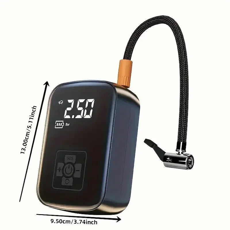1 pièce – Compresseur d'air sans fil pour voiture Pompe électrique pour pneus – Gonfleur portable pour moto, vélo, bateau, voiture, ballons et objets gonflables