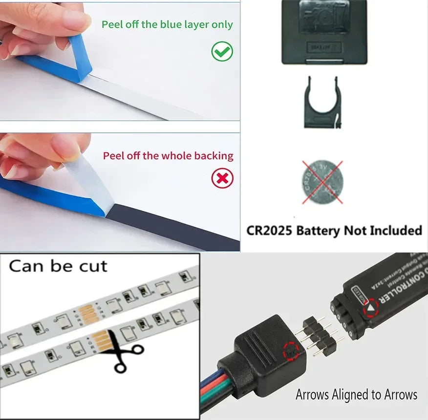 Bande Lumineuse à LED flexible avec branchement USB , application pour changer les couleurs