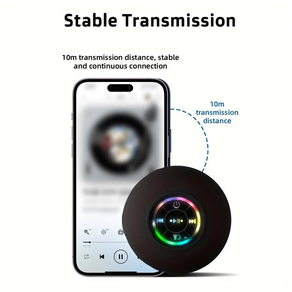 Enceinte Bluetooth Portable Sans Fil – Étanche IPX4 avec Ventouse XXL & LED