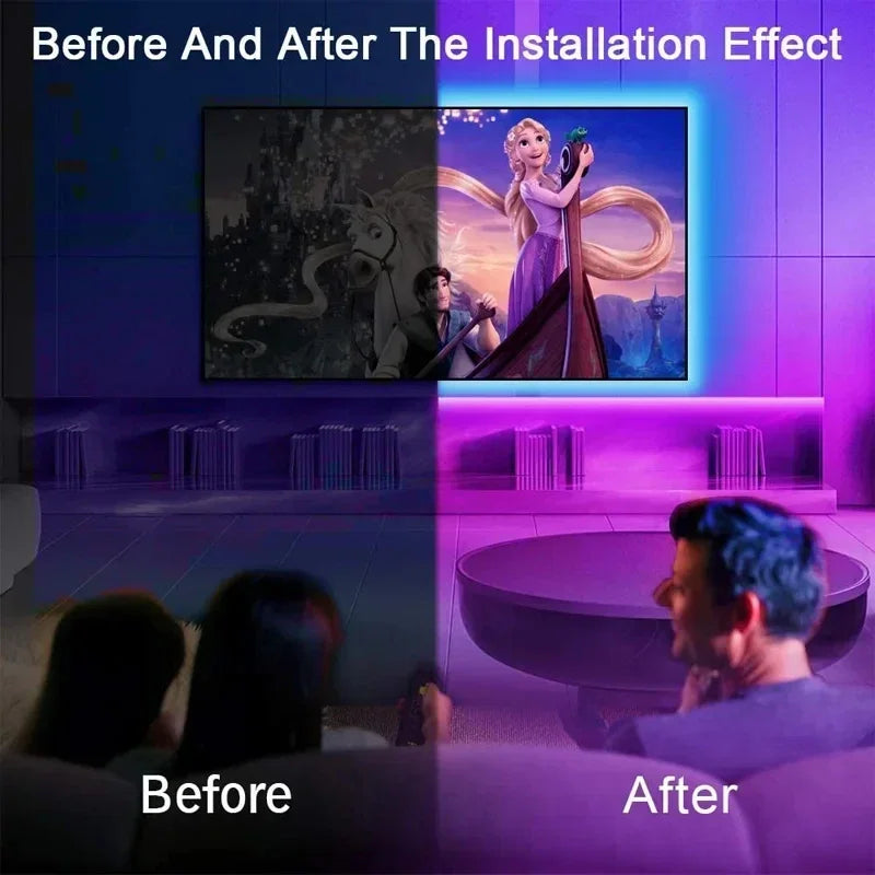 Bande Lumineuse à LED flexible avec branchement USB , application pour changer les couleurs