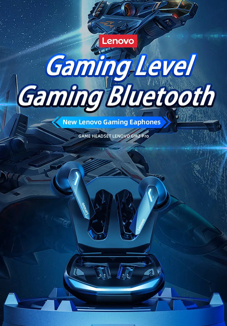 Écouteurs Sans Fil Lenovo GM2 Pro TWS – Bluetooth 5.3, avec Micro