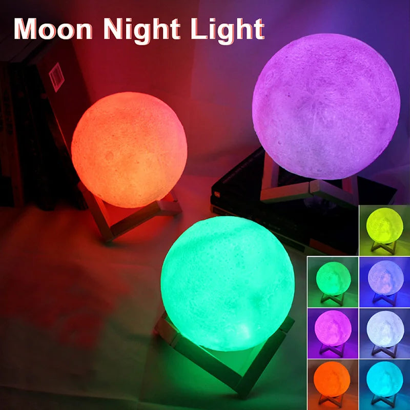 Lampe de lecture LED Moon Light Galaxy Light, veilleuse lunaire, cadeau d'anniversaire pour fille, garçon, enfant, décoration de chambre, éclairage intérieur