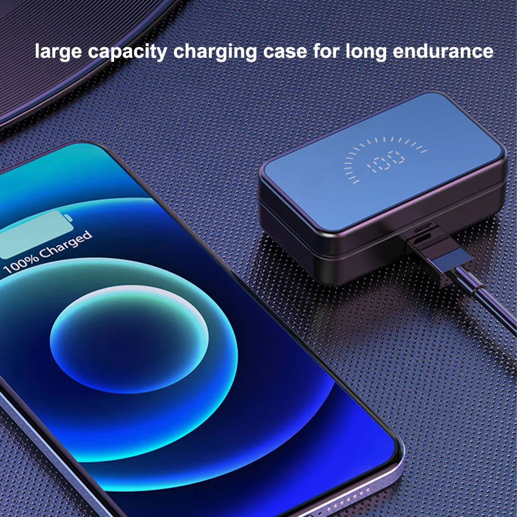 Écouteurs sans fil Bluetooth 5.2, grande autonomie, avec intégré la réduction du bruit.