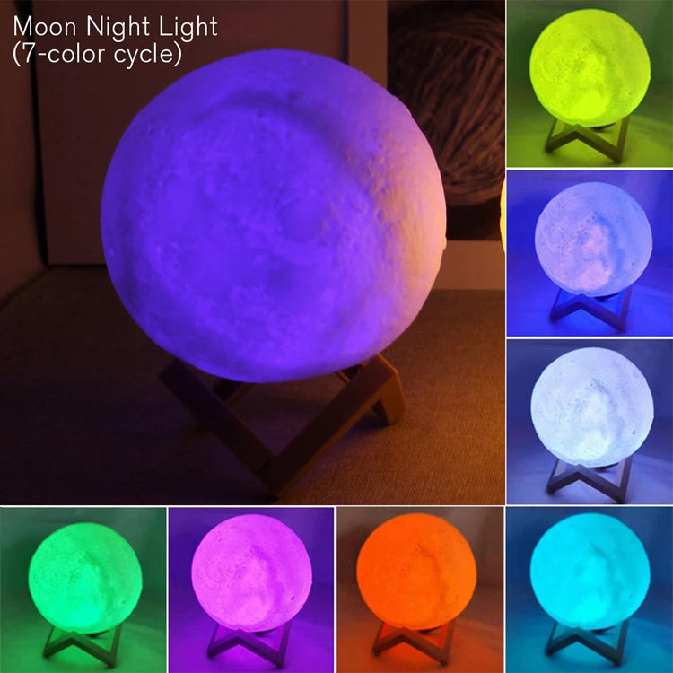 Lampe de lecture LED Moon Light Galaxy Light, veilleuse lunaire, cadeau d'anniversaire pour fille, garçon, enfant, décoration de chambre, éclairage intérieur