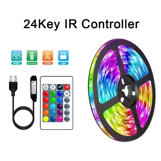 Bande Lumineuse à LED flexible avec branchement USB , application pour changer les couleurs