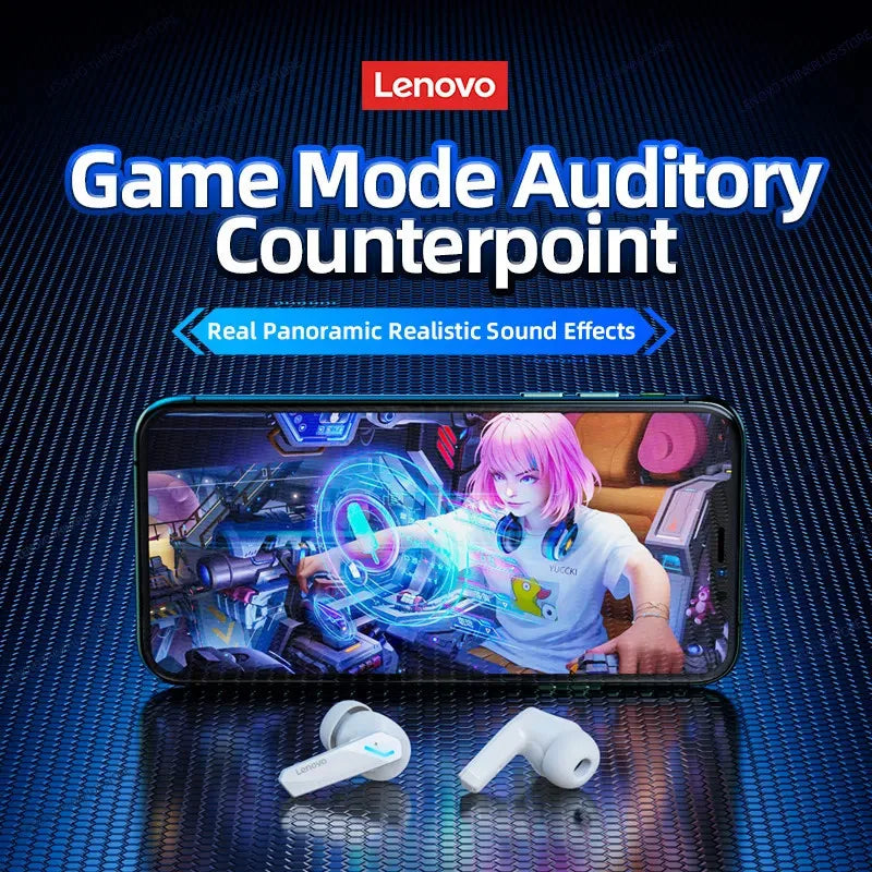 Écouteurs Sans Fil Lenovo GM2 Pro TWS – Bluetooth 5.3, avec Micro