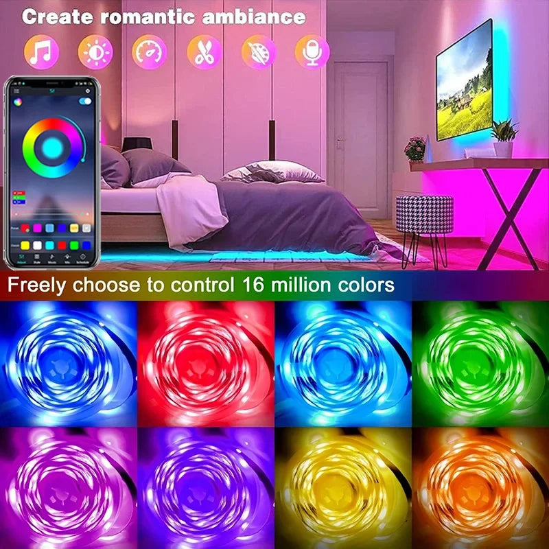 Bande Lumineuse à LED flexible avec branchement USB , application pour changer les couleurs
