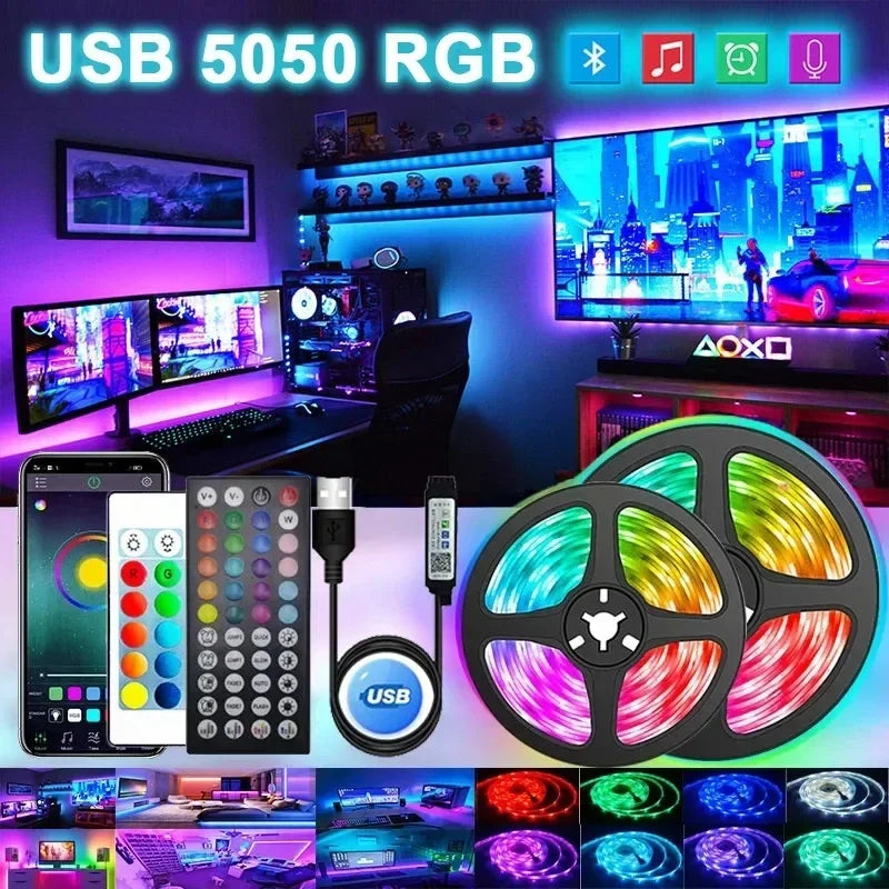 Bande Lumineuse à LED flexible avec branchement USB , application pour changer les couleurs