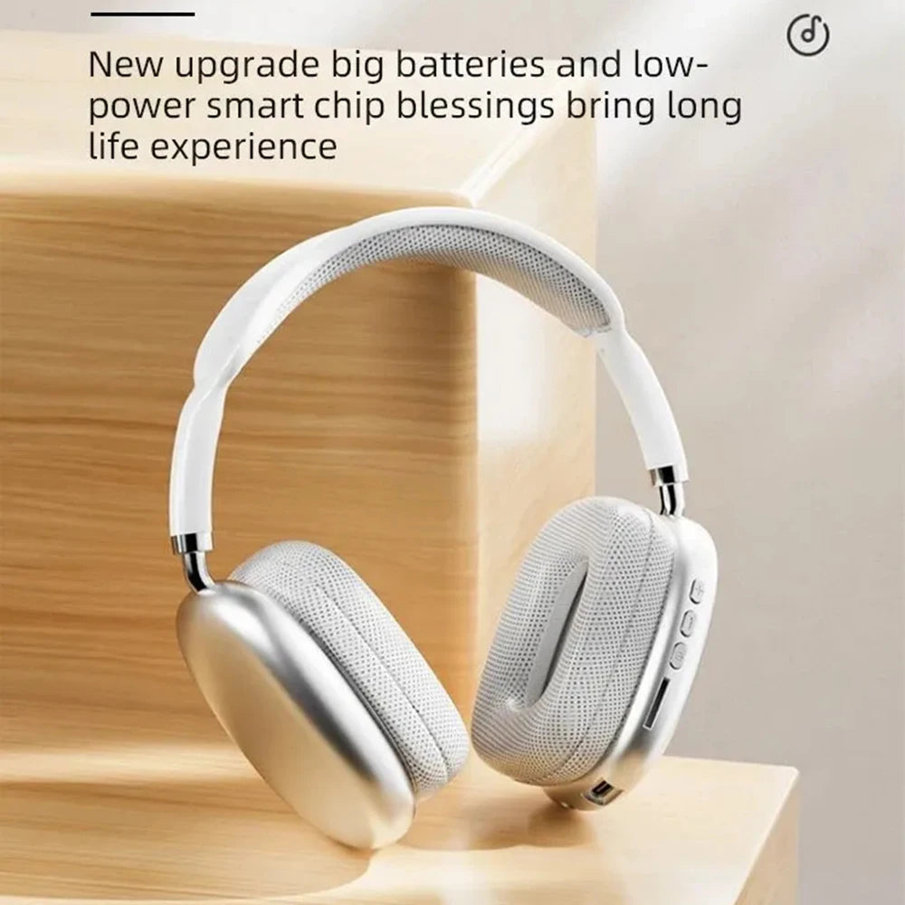 Casque audio Bluetooth sans fil P9 pour jeux et sports de plein air, avec micro et réduction du bruit.