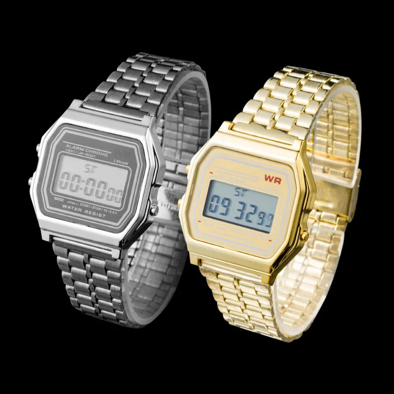 Montre Électronique F91W à Bracelet Acier – Unisexe, Sport & Business