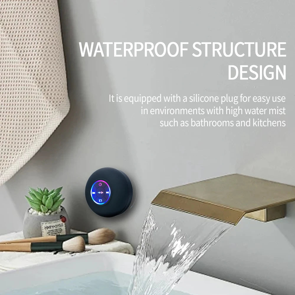 Enceinte Bluetooth Portable Sans Fil – Étanche IPX4 avec Ventouse XXL & LED
