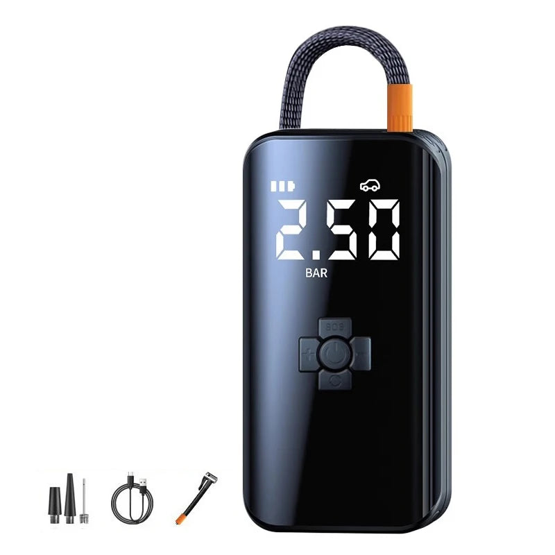 1 pièce – Compresseur d'air sans fil pour voiture Pompe électrique pour pneus – Gonfleur portable pour moto, vélo, bateau, voiture, ballons et objets gonflables