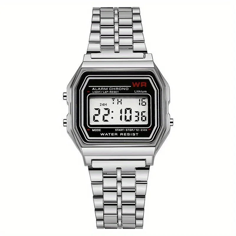 Montre Électronique F91W à Bracelet Acier – Unisexe, Sport & Business