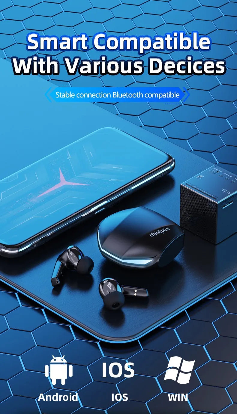 Écouteurs Sans Fil Lenovo GM2 Pro TWS – Bluetooth 5.3, avec Micro