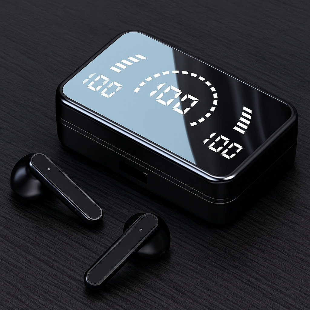 Écouteurs sans fil Bluetooth 5.2, grande autonomie, avec intégré la réduction du bruit.