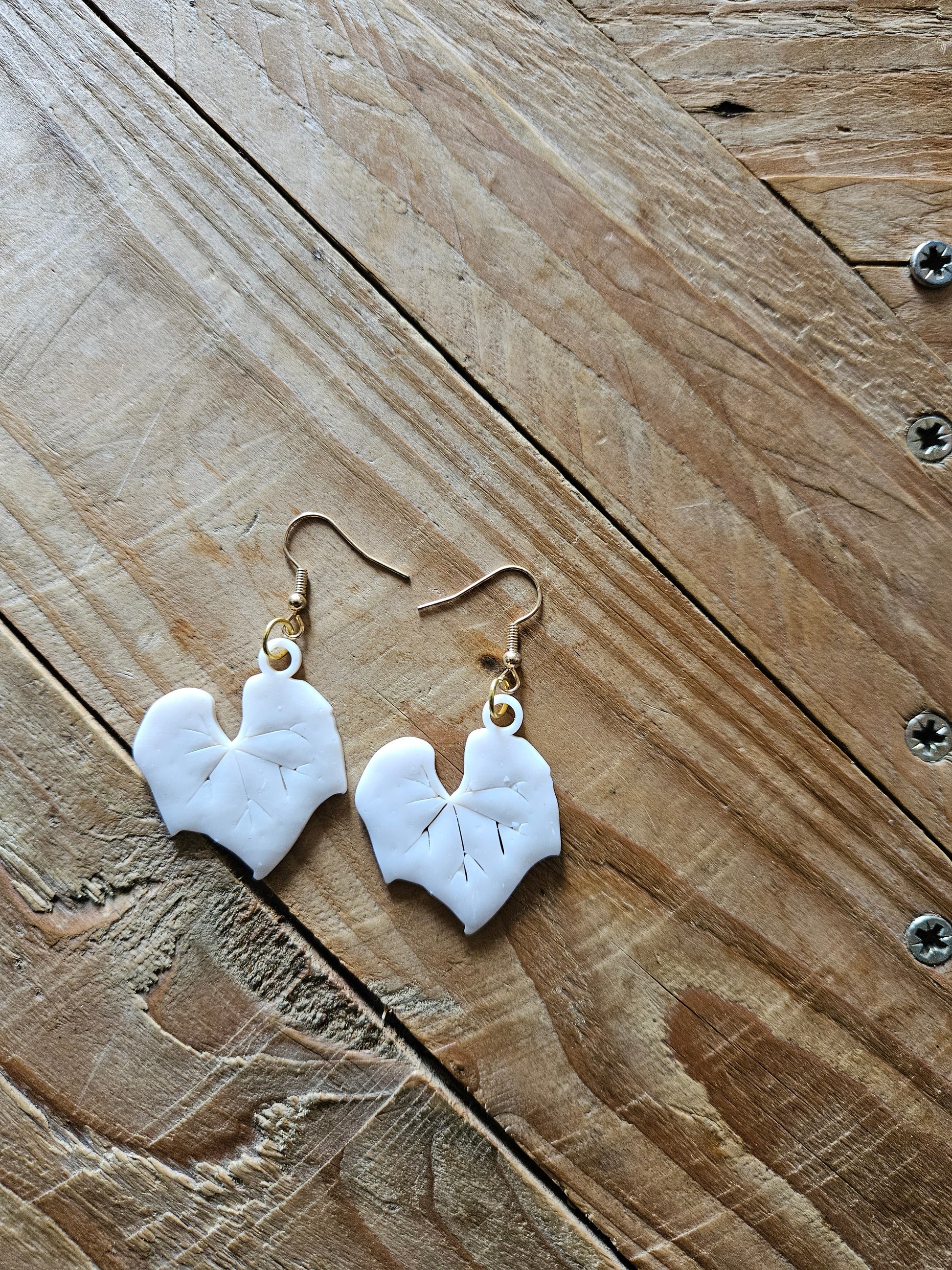 Boucle d'oreille feuille de chouchou(christophine)