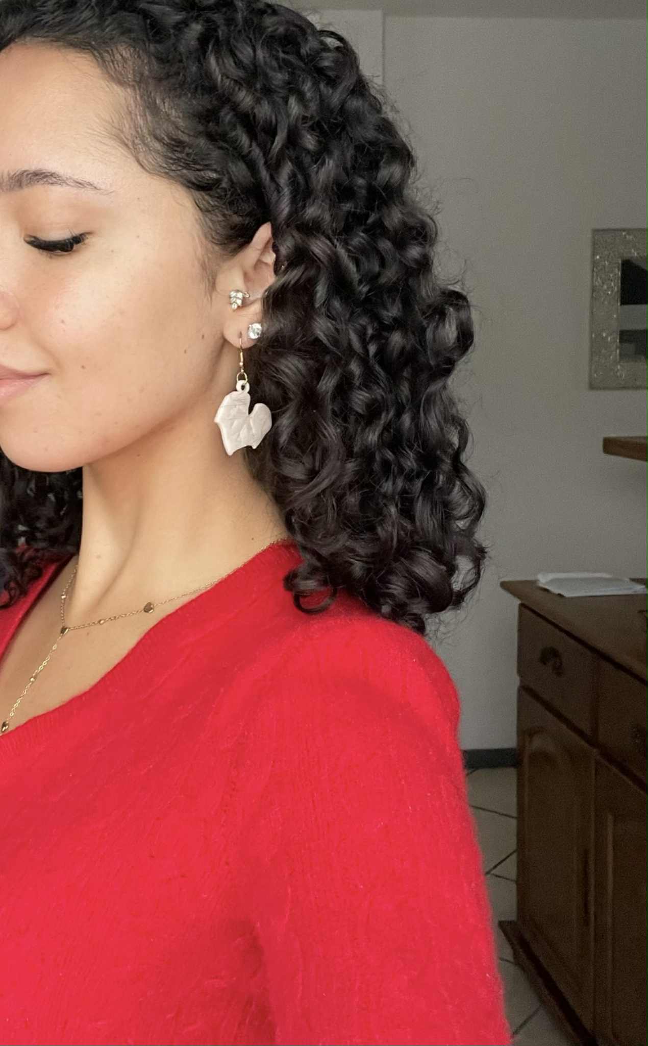 Boucle d'oreille feuille de chouchou(christophine)